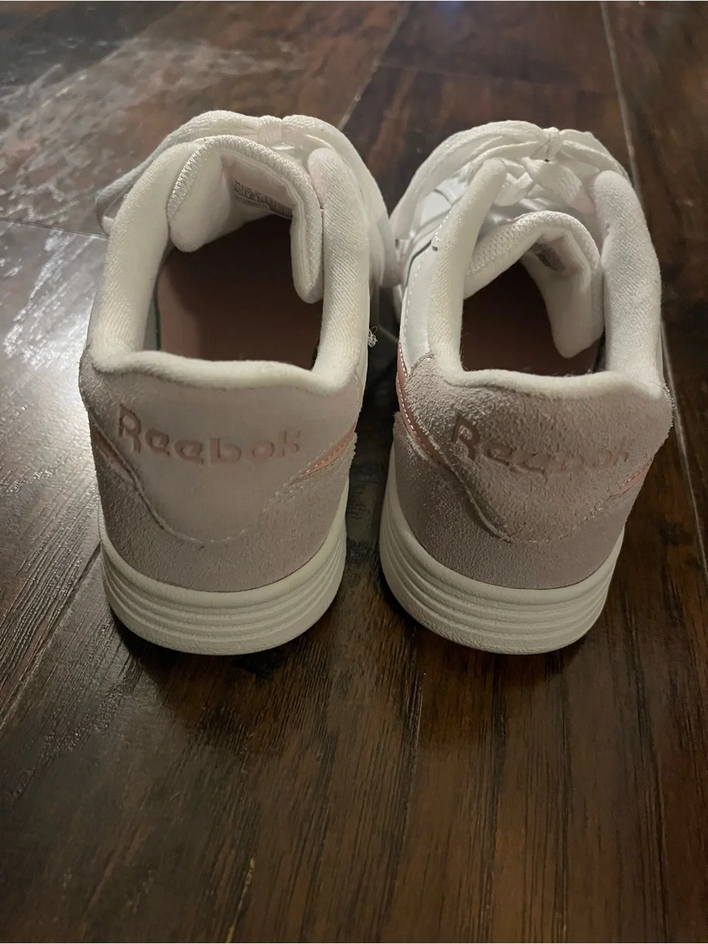 Reebok White & Blush Low-Top Sneakers